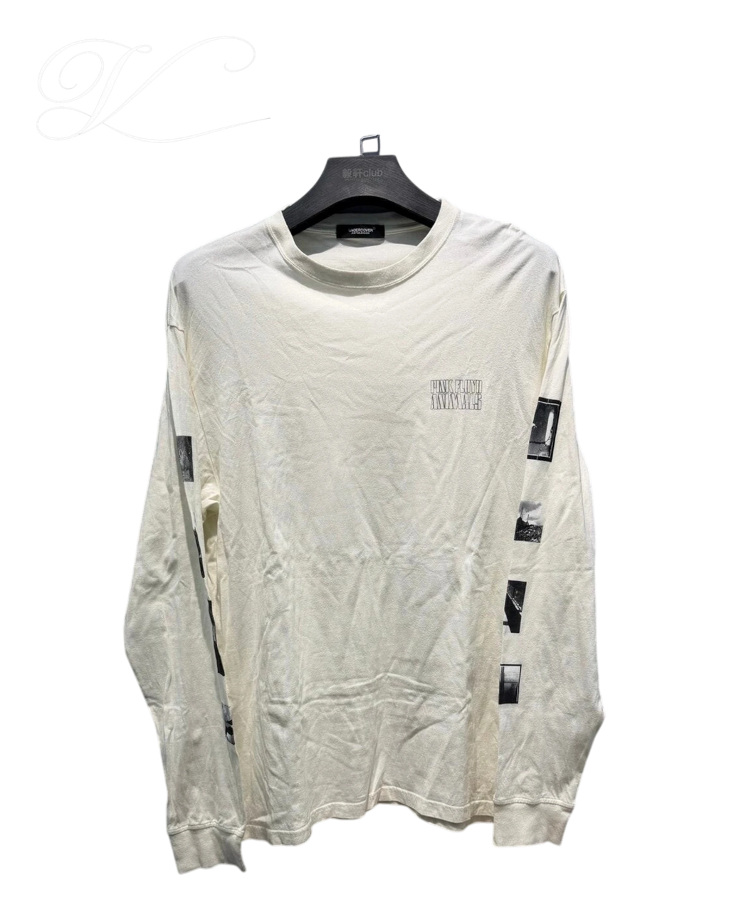 Vicious Archive Tag Longsleeve aus weißer Baumwolle mit Grafik-Print auf der Brust und den Ärmeln