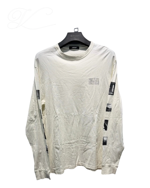 Vicious Archive Tag Longsleeve aus weißer Baumwolle mit Grafik-Print auf der Brust und den Ärmeln