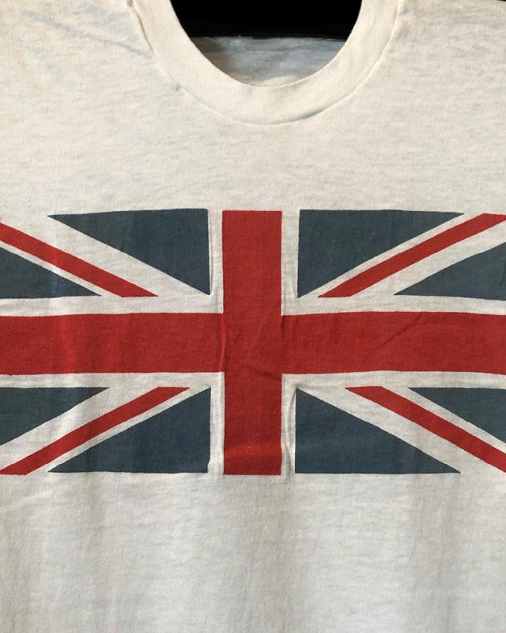 Vicious Britannia Tee in white heavy cotton with a large Union Jack graphic print on the front