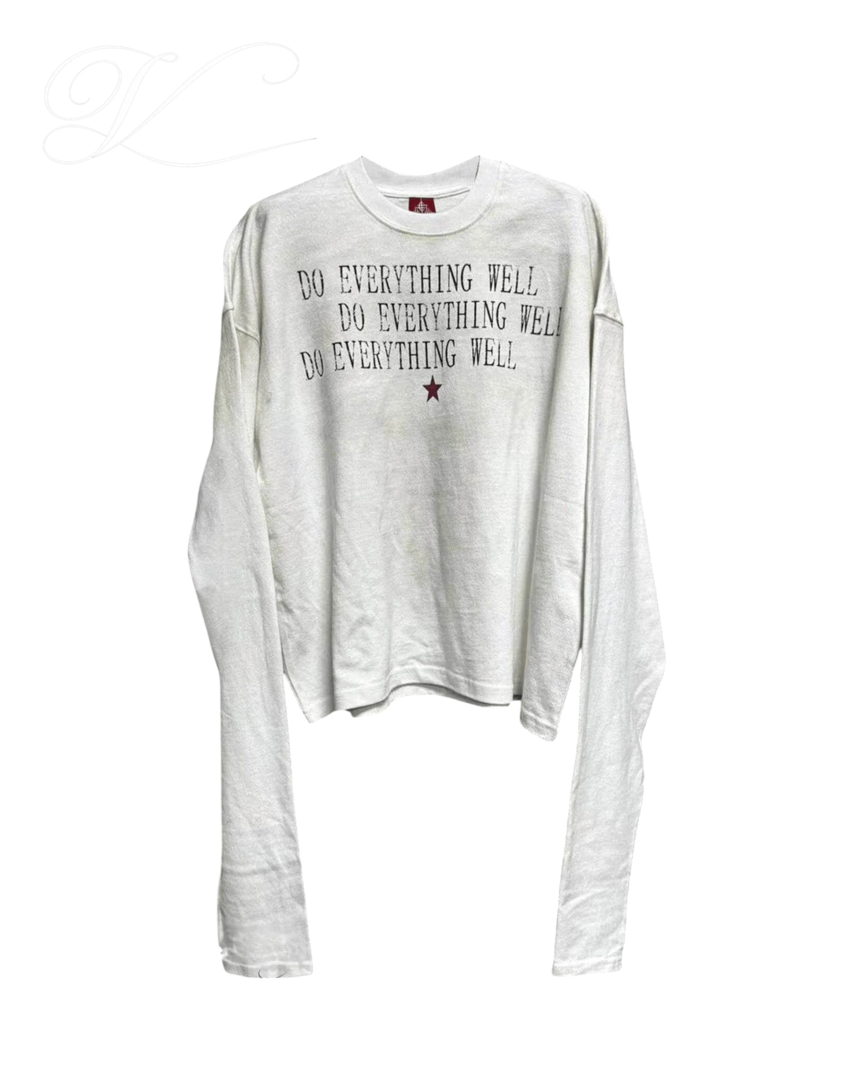 Vicious Directive Longsleeve in Weiß mit schwarzem Do Everything Well Aufdruck und Rundhalsausschnitt aus Baumwollmix