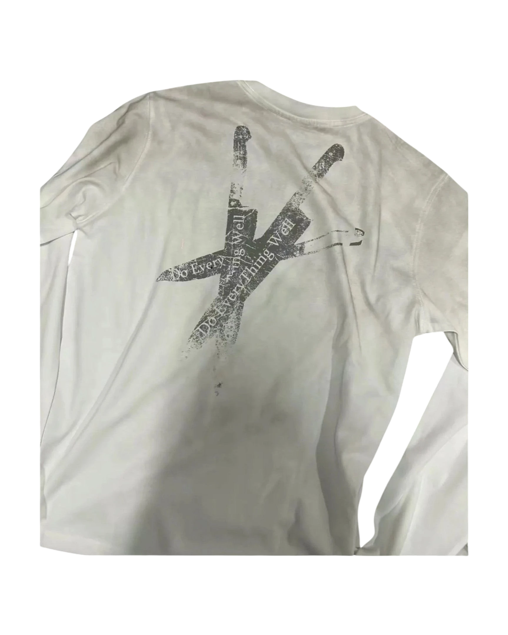 Vicious Directive Longsleeve in Weiß mit Do Everything Well Print auf der Rückseite aus Baumwoll-Polyester-Mix