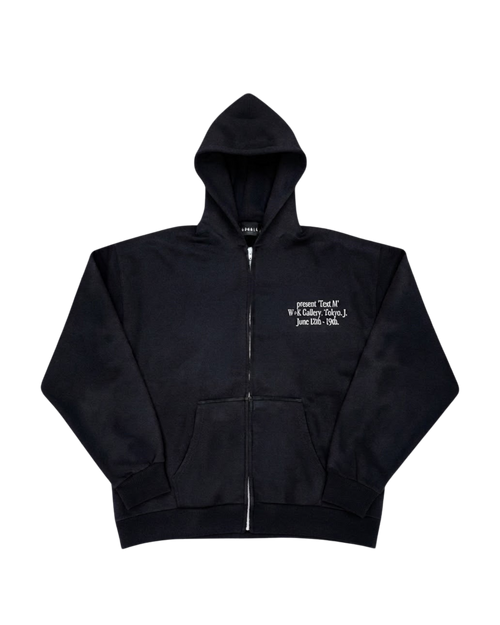 Vicious High Cross black zip-up hoodie featuring white front text and a high heel cross graphic on the back.