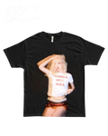 Vicious Number One Girl T-Shirt aus schwarzer Baumwolle mit grafischem Fotodruck einer Frau in einem weißen T-Shirt