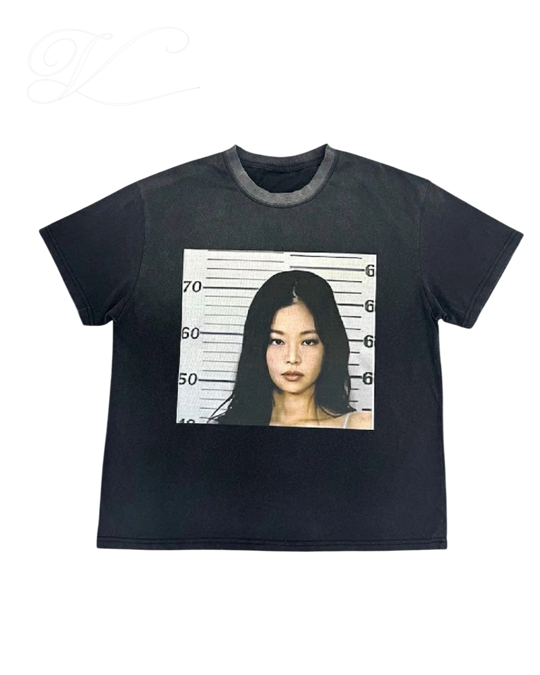 Vicious Snapshot Tee in black cotton with a regular fit, short sleeves, and a digital mugshot photo print graphic.