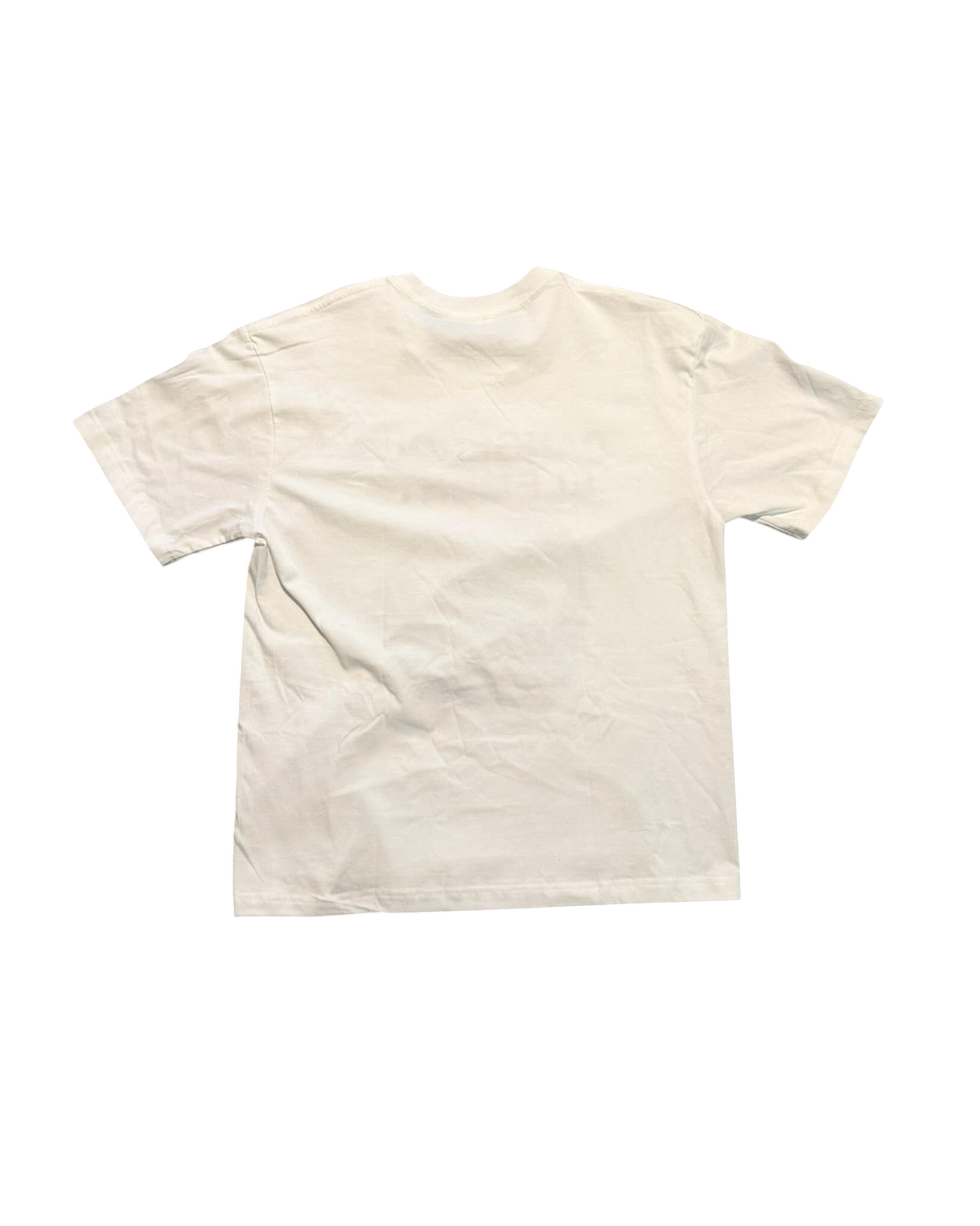 Vicious Vampire Tee aus 100% Baumwolle in Weiß mit Rundhalsausschnitt, Rückansicht des T-Shirts.