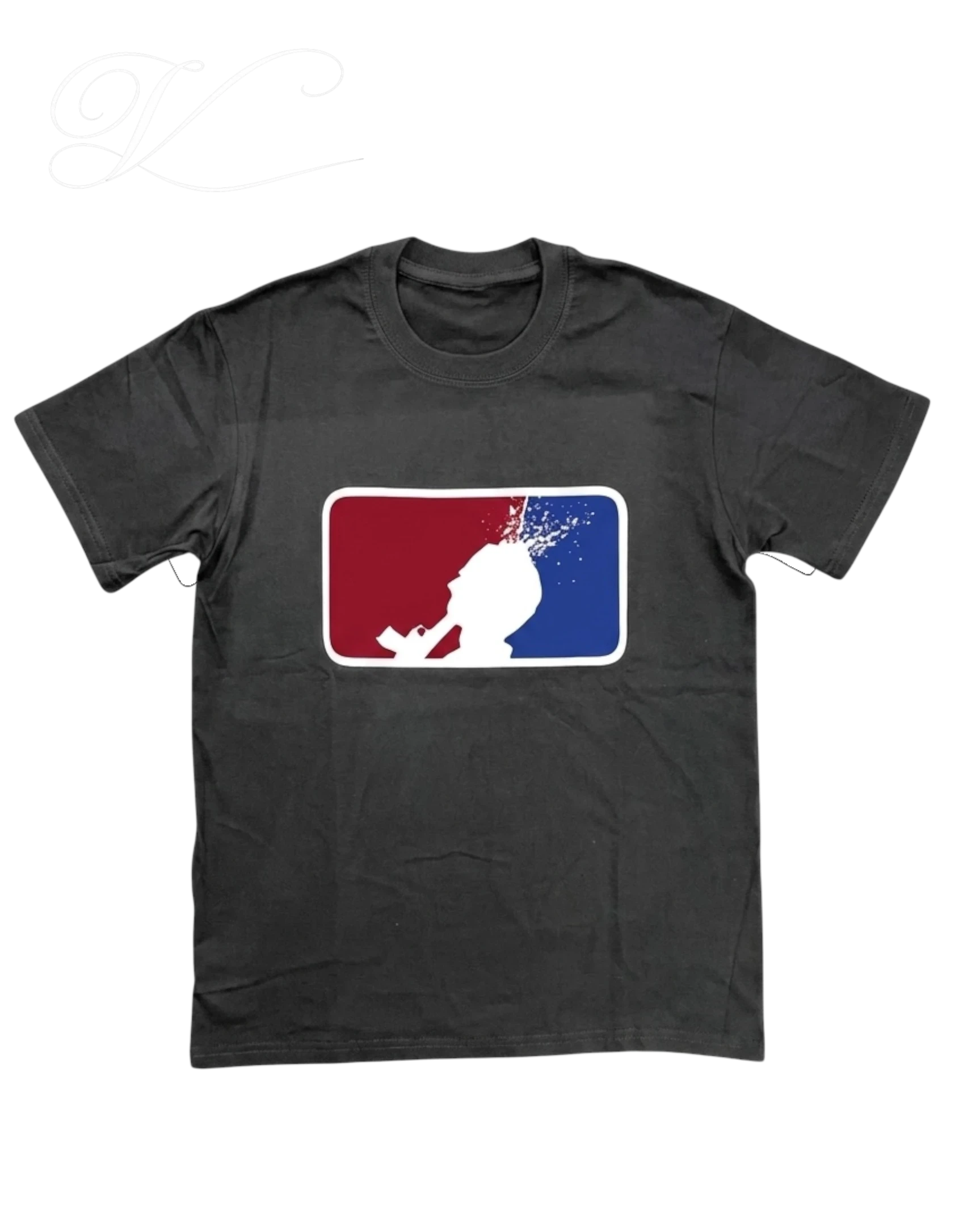 Vicious Wipeout Tee in black cotton with a short-sleeve, crew-neck design and a graphic print on the chest.